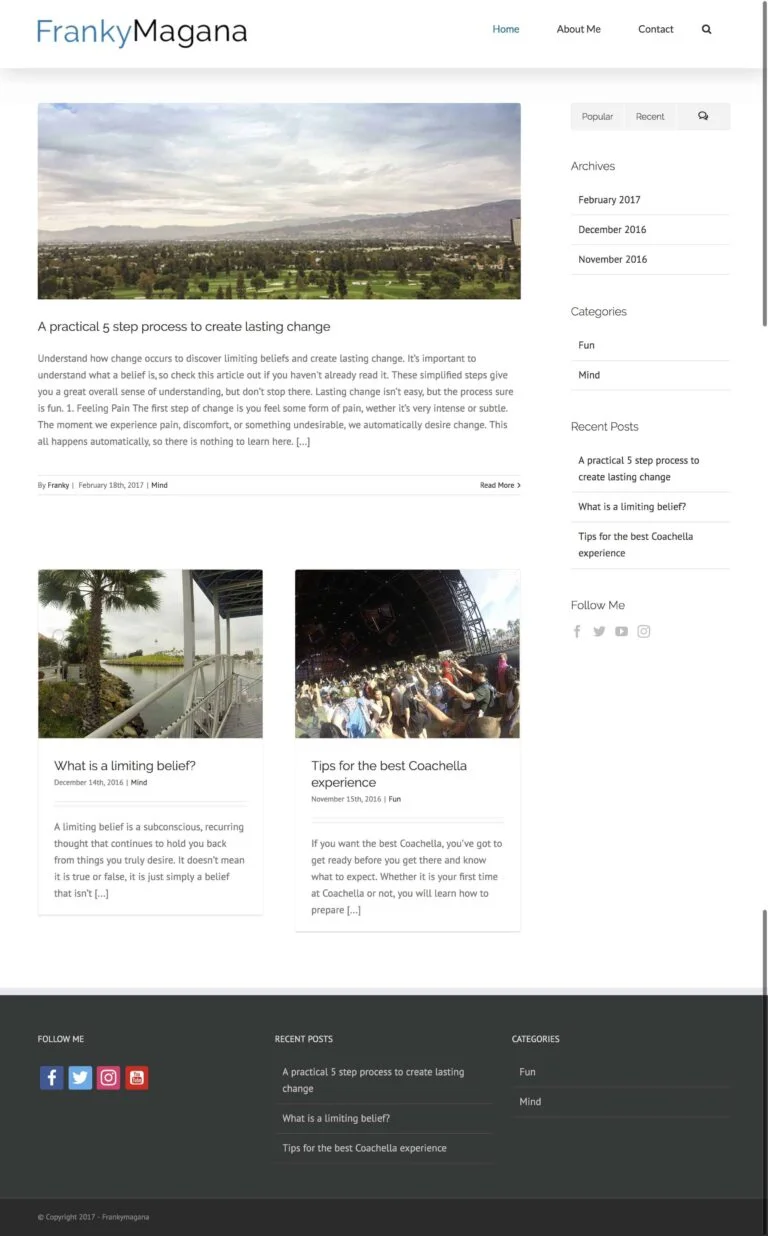 Frankymagana blog page for built by Focus Web Design Agency in Las Vegas